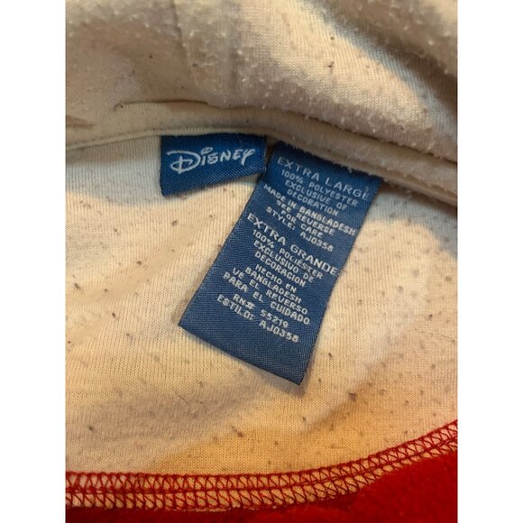 Disney Mickey Mouse Red Hooded Zip-Up Sweatshirt XL - Picture 2 of 5